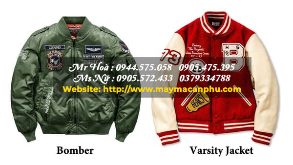 Sự giống nhau giữa áo khoác bomber và áo varsity