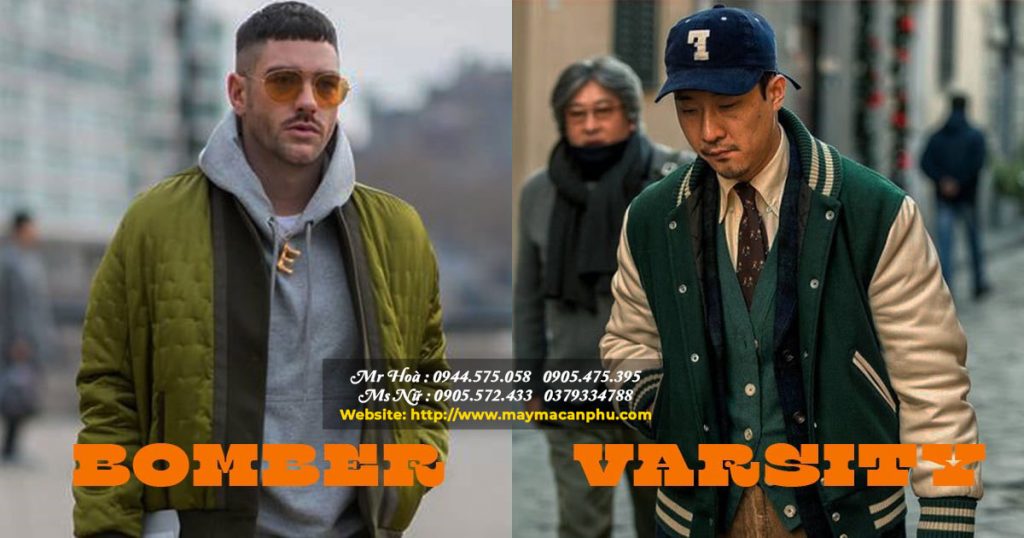 Phân biệt áo khoác bomber và áo varsity