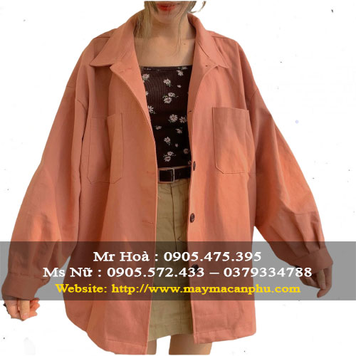 Mẫu áo khoác chất liệu kaki cho nữ