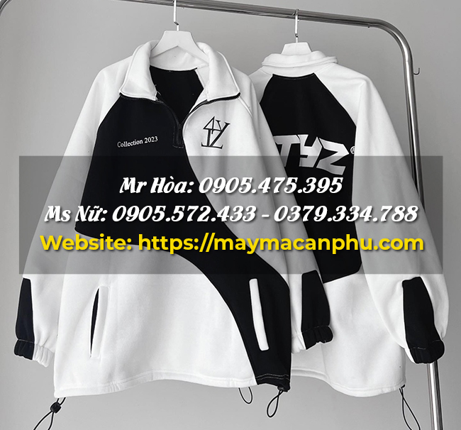 Chất liệu và độ bền của áo hoodie màu trắng đen