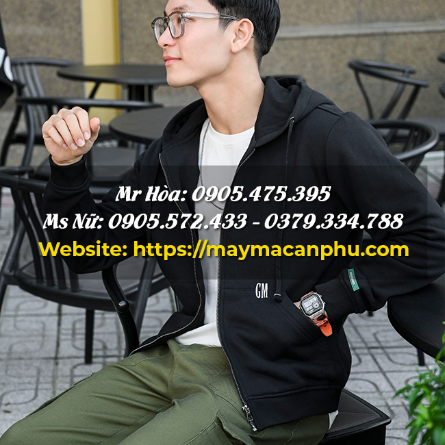 Thiết kế áo hoodie zip kéo tiện lợi – Dễ mặc, dễ phối