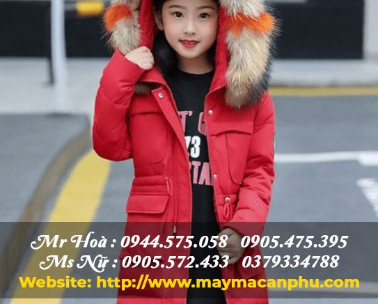 Mẫu áo khoác phao có nón cho bé gái