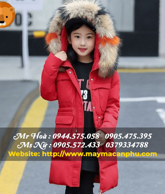 Mẫu áo khoác phao có nón cho bé gái