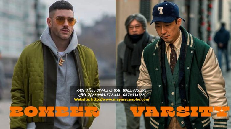 Phân biệt áo khoác bomber và áo varsity