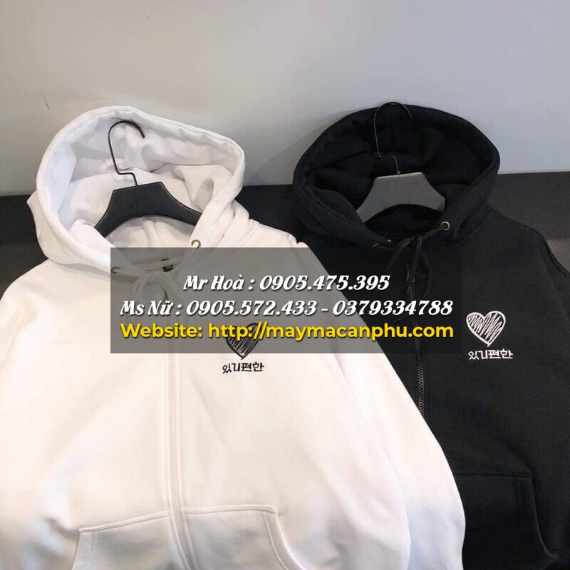 Mẫu áo hoodie có dây kéo