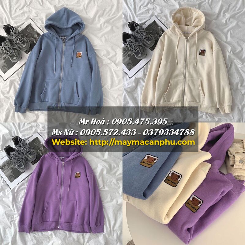 Mẫu áo hoodie có dây kéo