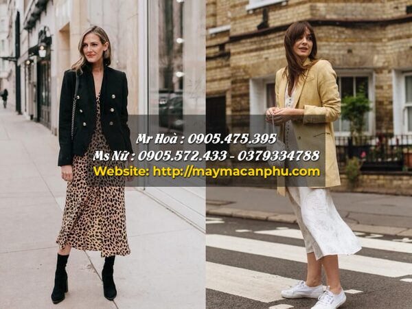 áo khoác mặc với đầm maxi