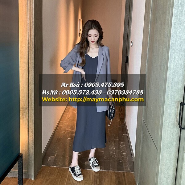 áo khoác mặc với đầm maxi