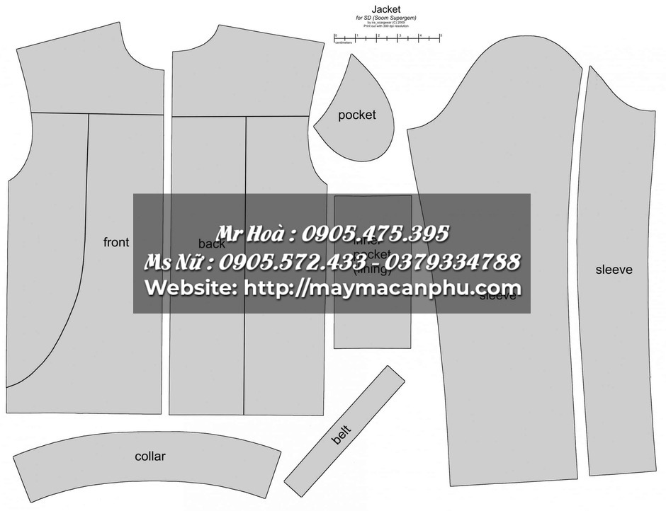 Công thức cắt may áo khoác trẻ em