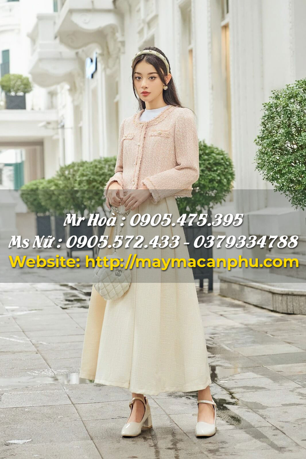 Cách mặc áo khoác tweed đẹp