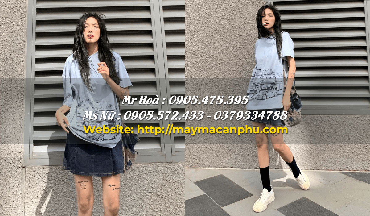 Các kiểu áo thun nữ đẹp khi phối hợp với chân váy denim