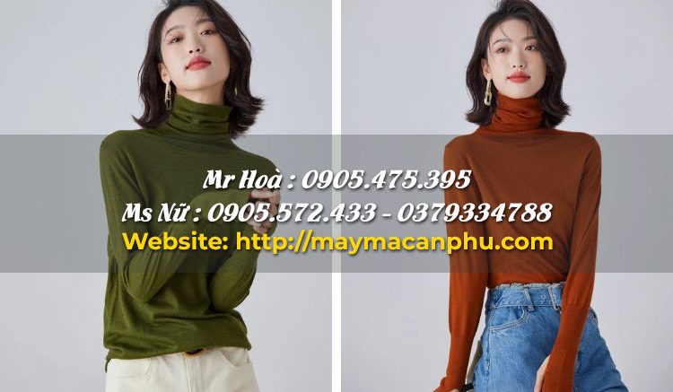 Các mẫu áo thun dài tay nữ đẹp: Áo thun dài tay cổ lọ