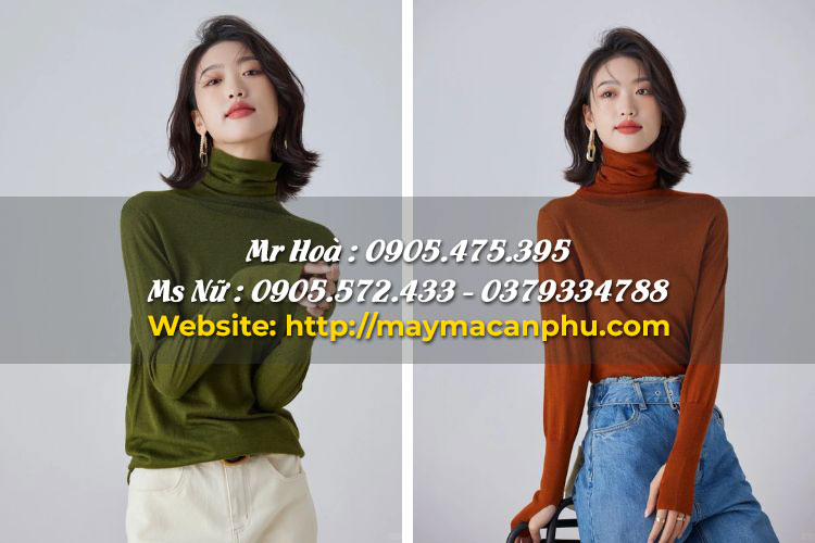 Các mẫu áo thun dài tay nữ đẹp: Áo thun dài tay cổ lọ