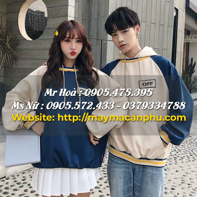 Mẫu áo hoodie đôi đẹp: Hoodie đôi phối màu