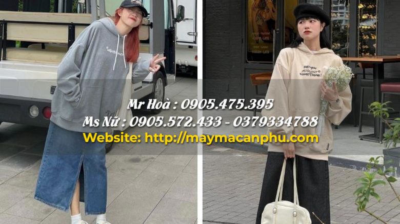 Phối áo hoodie với chân váy dài denim