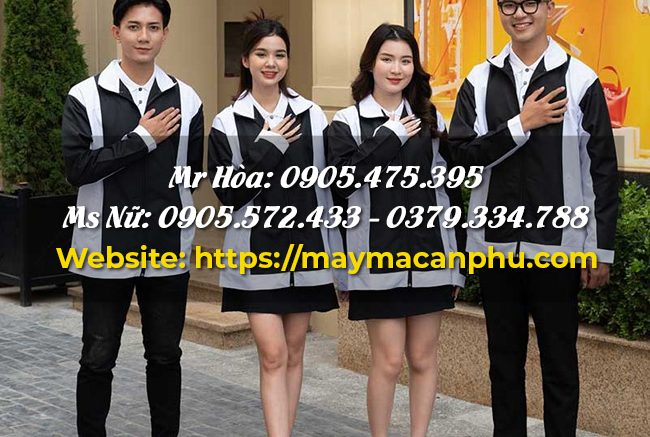 Áo khoác đồng phục cotton phối khóa kéo – đơn giản mà hiệu quả