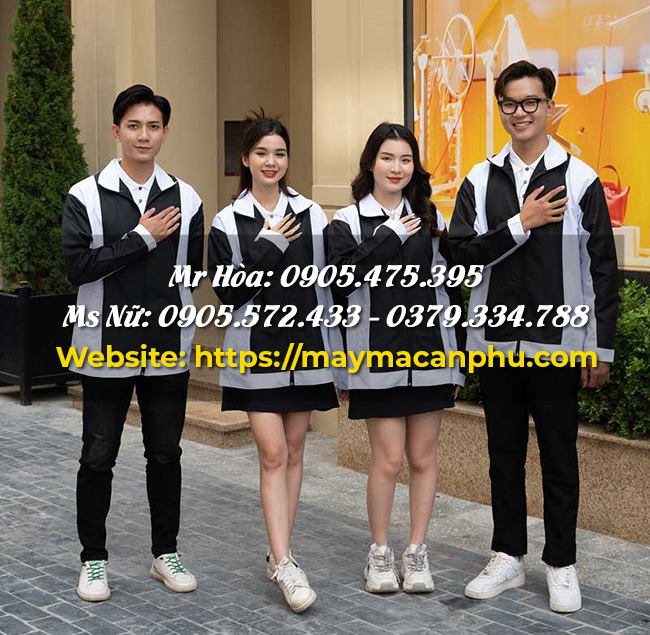Áo khoác đồng phục cotton phối khóa kéo – đơn giản mà hiệu quả