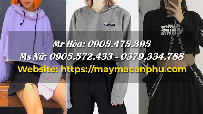 Áo hoodie croptop trẻ trung, sành điệu