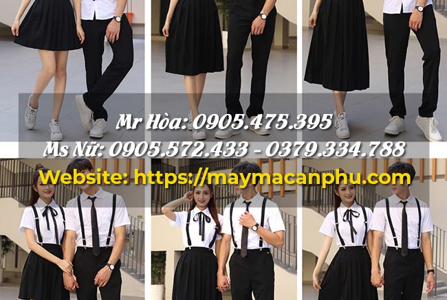 May đồng phục học sinh theo yêu cầu.