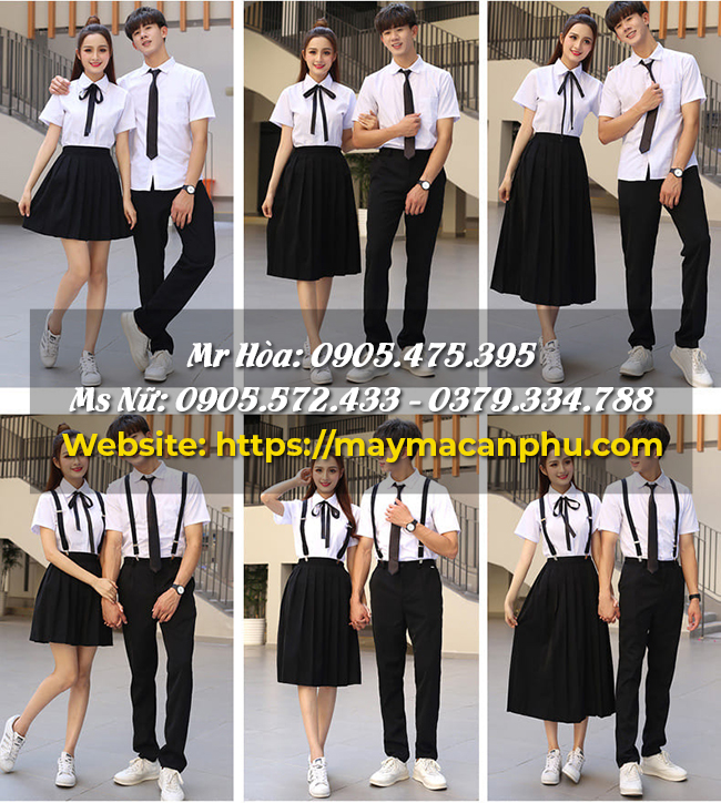 May đồng phục học sinh theo yêu cầu.